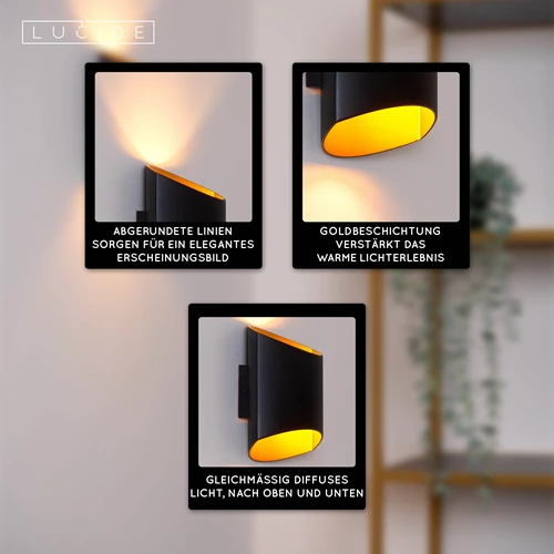 Lucide DILETTA - Wandleuchte - 1xG9 - Schwarz - USP